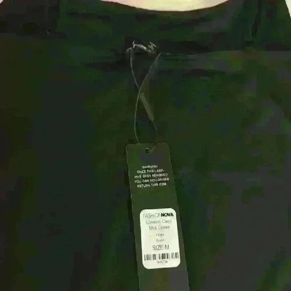 New with tags. Fashion Nova London Cami Midi Dress - Black. Size M - Picture 4 of 4